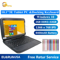 10.1 INCH 3E Windows 10 Tablet PC 2GBDDR+64GB ROM With Docking Keyboard Pen 1366*768 IPS Screen Dual Camera Capacitive Stylus