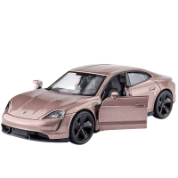 Model kereta mainan kanak-kanak Porsche Taycan 1:36 asli dengan simulasi kereta coupe dua pintu berb