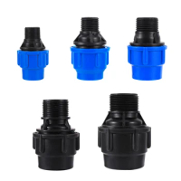 Hi-quality PE Pipe Straight Connector Male Thread 1/2" 3/4"1"1.2"1.5" to 20/25/32/40/50mm Quick Connector Water Pipe Connectors