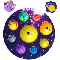 Eight Planet Push Bubble Fidget Toys Adult Stress Relief Squeeze Toy Antistress Popit Soft Squishy Kids Toys Gifts