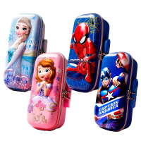 【Disney 迪士尼】超大容量密碼鎖3D立體兒童筆袋文具盒 - 蜘蛛人/冰雪奇緣/蘇菲亞/美國隊長(平輸品)