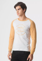 Emba Jeans EMBA DENIM - Kaos Raglan Lengan Panjang Regular Fit Bahan Single Jersey  Light Brown - Da