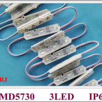 ultrasonic injection waterproof LED light module for sign DC12V SMD5730 / SMD5054 3 led 1.2W IP68 72mm*18mm transparent cover
