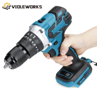 3 In 1 13mm Brushless Electric Hammer Drill Electric Screwdriver 20+3 Torque Cordless Impact Drill for Makita 18V Battery