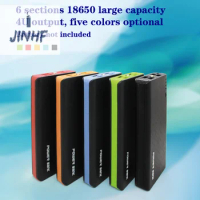 6* 18650 Battery Charger Cover Power Bank Case Cute DIY Box 4 USB Powerbank Case 5colors Power Bank Cover Kit