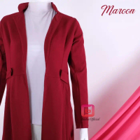 Outer Panjang Wanita - Long Outer Cardigan Lengan Panjang Polos Muslim - Navy TERBARU!!!!