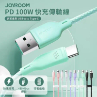 【JOYROOM】100W USB-A to Type-C 編織快充傳輸線(SA34-AC6)