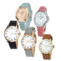 【COACH】經典LOGO時尚皮革/矽膠腕錶手錶-多款可選-矽膠錶帶x粉