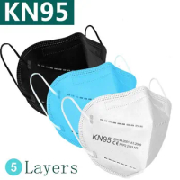 New Black Face Mask 5-Layers Mouth Caps Filter KN95 Mask Anti Dust Face Mouth Masks Mascarillas KN95 Masks Fast Shipping