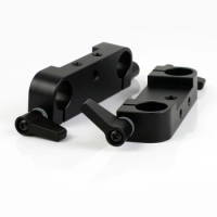 2pcs Universal Rod Clamp Block Adapter fr 15mm Rod Support Rail System DSLR Rig Camera Tripod Follow Focus Power Supply Box Cage