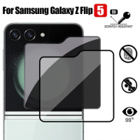 2Pcs Anti Spy Back Glass For Samsung Galaxy Z Flip 5 ZFlip5 Privacy Screen Protector Tempered Film For Samsung Z Flip5 HD Glass