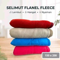 Selimut Flanel Fleece 150x200 cm - Selimut Tebal Lembut Hangat - Blanket Flannel Dewasa Aneka Warna 
