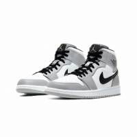 【NIKE 耐吉】Nike Air Jordan 1 Mid Smoke Grey 煙灰 中筒 灰白 復古 AJ1 籃球鞋 休閒鞋 男鞋 554724-092