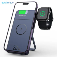 3-in-1 10000mAh Power Bank For Apple Watch Magnetic Wireless Fast Charger PD20W External Spare Battery For iPhone Airpods