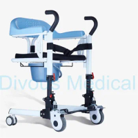 Free Shipping Waterproof Home Disabled Care Commode Chair Bathroom Transfer Wheelchair