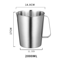 量杯 刻度杯 拉花杯 量杯304不鏽鋼量杯帶刻度量筒廚房家用烘培量杯奶茶店專用1000ml『cyd18235』