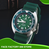 PARNSRPE - Men's Watch Green Big Abalone Japan NH35A Caliber Sapphire Glass Diver Automatic Mechanical Watch