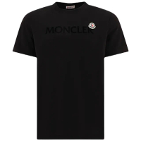 【MONCLER】男款 胸前文字&amp;品牌LOGO 短袖T恤-黑色(M號、L號)