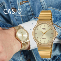 【CASIO 卡西歐】MQ-24G-9E 簡約商務 三指針 無字 金色 石英 指針錶 學生錶 考試錶 35mm(輕薄時尚)