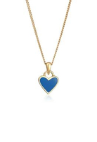 Elli Jewelry Kalung Wanita Perak 925 Lapis Emas Liontin Hati Enamel Biru Korea Style