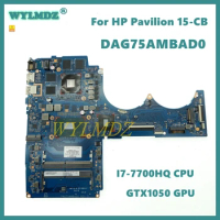DAG75AMBAD0 CPU:i7-7700HQ GPU: GTX1050 Notebook Mainboard For HP Pavilion 15-CB Laptop Motherboard 926304-601 Tested OK Used