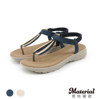 Material瑪特麗歐 MIT涼鞋 輕量夾腳金屬飾涼鞋   T97300