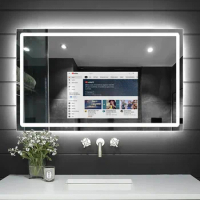 Manufacturer Full Length Size Smart Mirror Android LED WIFI Blue_tooth Bathroom Touch Screen 21.5/24 Inchfull Hd Tv Mirror