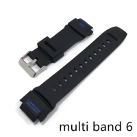 Soft Black Watchband For Casio G shock Multi Band 6 MULTIBAND 6 Watch Accessories Strap GW-M5610-1JF sport wristband Bracelet