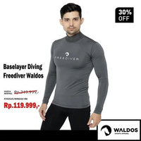 Baselayer Pria Manset Turtle Neck Freediver Sports Olahraga Grey XL Abu