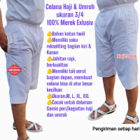 Celana 3/4 Haji dan Umroh Merek Exlusive untuk Pria dengan Bahan Katun Twiil