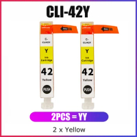 YC 2x CLI-42Y CLI-42 Yellow Work For Canon CLI-42 Cartridges For Pixma Pro-100 Printer Ink For Canon Pixma Pro-100S Printer Ink