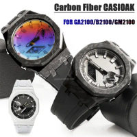 Carbon Fiber Case CasiOak Mod Kit GEN4 for GA2100/2110 Metal Bezel for Casio B2100 GM2110 Modification 3rd Rubber Watch Case