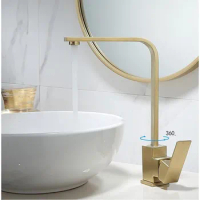 Basin Faucet Decked single lever hot cold basin faucet Brush gold 304 SUS Toilet Sink Faucet Water Crane Mixer