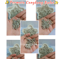 1lusin Payet Permata Cangkang variasi Bulat putih,bahan perlengkapan bahan payet baju,payet baju keb
