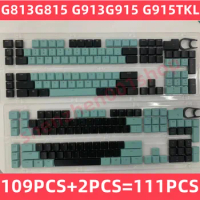 full set 109pcs + 2pcs KeyCaps for Logitech G813 G815 G913 G915 G913TKLG915TKL KeyCAPS USA UK black and blue color match