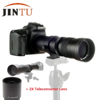 JINTU 420-1600mm f/8.3 HD Telephoto Zoom Lens + 2X Teleconverter LENS For for Canon 750D 650D 550D 800D 60D 80D 90D 450D 1300D