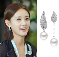 The latest trendy Korean ear studs made of 925 sterling silver, designed to prevent allergies, featu
