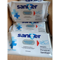 Tisu saniter antiseptic & antibacterial wipes 50 s/Tissue tisue basah saniter 50s