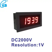 LED Digital Voltage Panel Meter DC 2000V Power Supply DC 24V DC Voltmeter Resolution 1V Voltage Tester Volt Gauge Volt Monitor