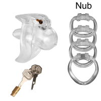 OLO Male Chastity Device  Products  Cage with 4  Rings Virginity Lock HT-V4 Set Resin