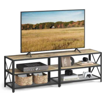 VASAGLE TV Stand,Console for TVs Up to 70 Inches, Table, 63 Inches Width, Cabinet with Storage Shelves,