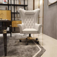 Light luxury computer chair leather rotating lift chair Italian designer home office book chair boss chair