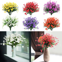 6pcs Artificial Flowers Bouquets Artificial Silk Flowers 13.5inch Bouquets for Wedding,Home Table Decor,Wedding Bouquets Flowers