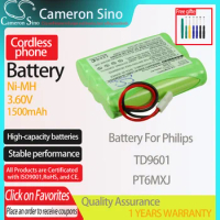 CameronSino Battery for Philips TD9601 fits Bosch PT6MXJ Cordless phone Battery,Landline battery 1500mAh 3.60V Ni-MH Green