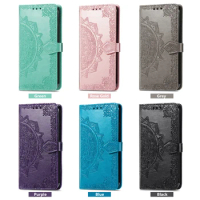 For TCL 10 LITE 10L 205 L10 Pro 4X 5g T601DL Phone Case National Embossed Floral Cute Wallet Cases For Case Flip Cover