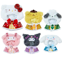 小禮堂 Sanrio 三麗鷗 絨毛造型玩偶斗篷裝 (寶石披風 偶像應援) Kitty 大耳狗 酷洛米