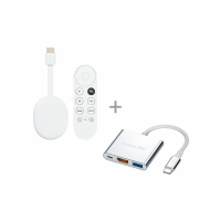【Google TV 擴充套裝】Chromecast 4 Google TV + Type-C 3合1 HUB