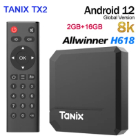 Tanix TX2 Android 12 Smart TV Box Allwinner H618 2.4G Wifi 8K HD 2GB 16GB Set Top Box Media Player PK TX3 TX6
