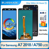 Super AMOLED 6.0" For Samsung Galaxy A7 2018 LCD A750 Display Touch Screen Digitizer Assembly For SM-A750F LCD Replacement Parts