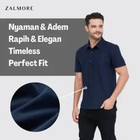 Zalmore Men Basic Shirt Premium LUMA Cotton - Kemeja Lengan Pendek Pria Lembut Ringan Sejuk Anti Ner